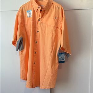 Reel Legends Orange and Gray Short Sleeve Shirt NWT